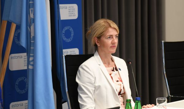 Министр иностранных дел Эстонии Эва-Мария Лийметс во время виртуального заседания Совбеза ООН по Афганистану, 22 июня 2021