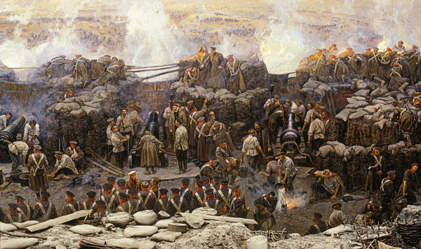 Один из фрагментов панорамы панорамы "Оборона Севастополя 1854-1855 гг.", художника Франца Рубо 