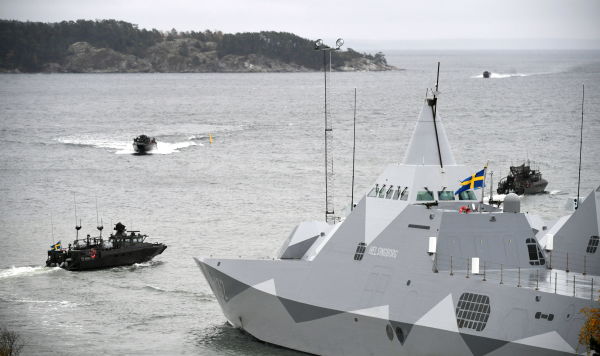 Совместные морские учения Швеции и Финляндии SWENEX-21 на военно-морской базе в Берге, 27 октября 2021