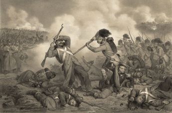 Гравюра изображающая Инкерманское сражение