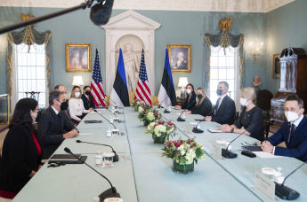 Встреча министра иностранных дел Эва-Марии Лийметс с госсекретарем США Энтони Блинкеном в Вашенгтоне, 16 февраля 2022