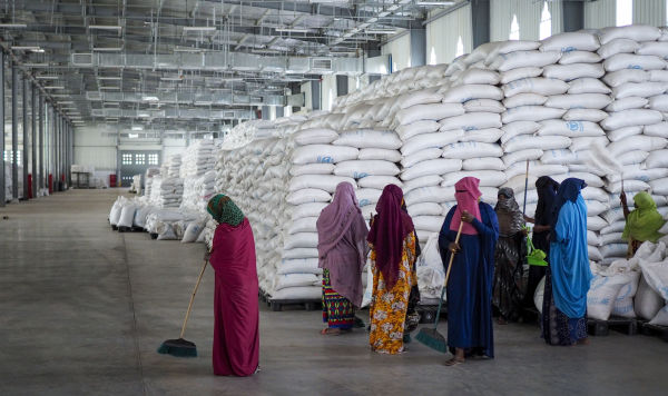 Склад Всемирной продовольственной программы (WFP) в Семере, в Эфиопии, 21 февраля 2022