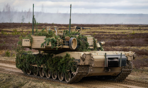 Танк M1 Abrams на международных военных учениях "Summer Shield XIV" в Латвии.