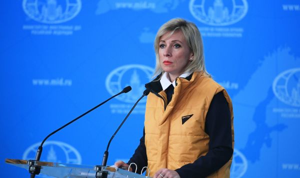 Официальный представитель Министерства иностранных дел России Мария Захарова во время брифинга в Москве, 26 декабря 2019