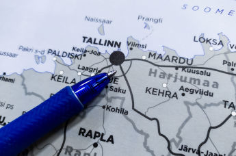 Таллин на карте Эстонии