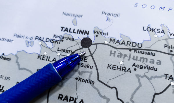Таллин на карте Эстонии