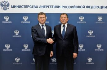 Министр энергетики Российской Федерации Александр Новак встретился с Министром энергетики Республики Казахстан Нурланом Ногаевым, 12 февраля 2020 года