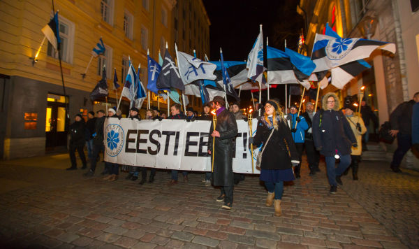 Факельное шествие в Таллине, 24 февраля 2020 