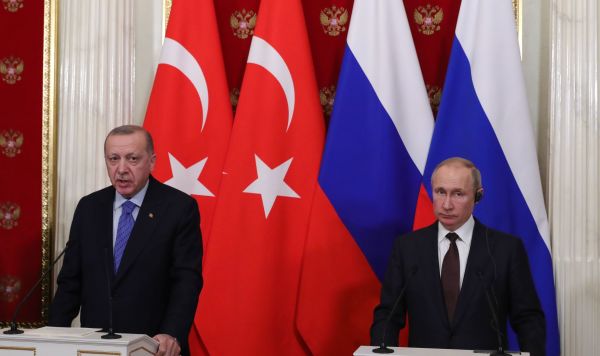 Президент РФ Владимир Путин и президент Турции Реджеп Тайип Эрдоган, 5 марта 2020 года