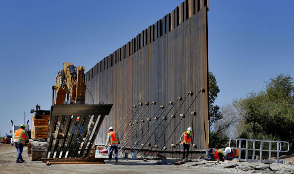 Строительство стены на границе США и Мексики, сентябрь 2019