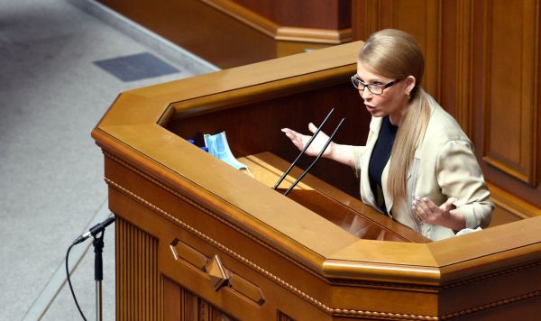 Лидер партии "Батькивщина" Юлия Тимошенко на заседании Верховной рады Украины в Киеве
