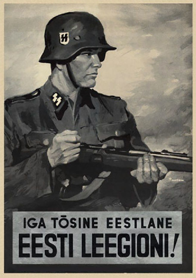 Плакат 1943 года с надписью "Каждый настоящий эстонец - в Эстонский легион!"
