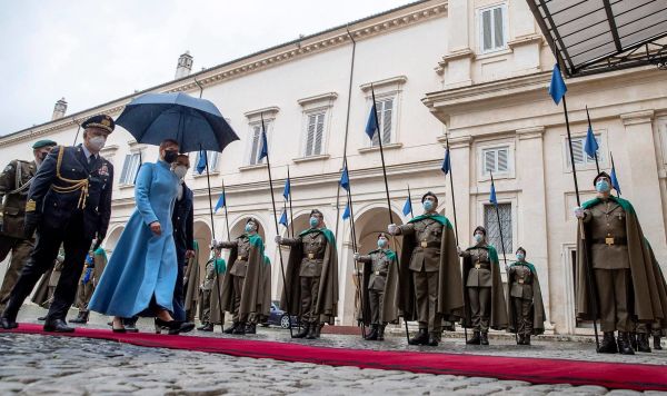 Президент Эстонии Керсти Кальюлайд во время визита в Италию