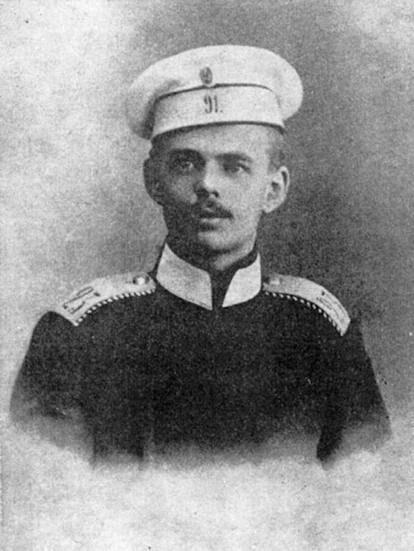 Роман Федорович фон Унгерн-Штернберг в форме 91-го пехотного Двинского полка