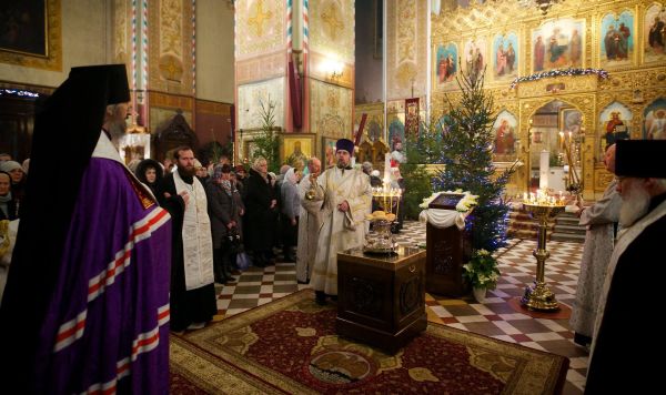 Рождественское  богослужение в Таллинском кафедральном Александро-Невском соборе, 7 января 2018 года