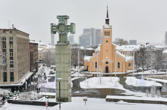 Зимний Таллинн. Площадь Свободы