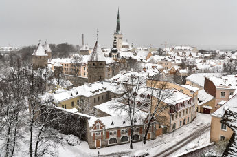 Зимний Таллин. Вид на город  со смотровой площадки Вышгорода