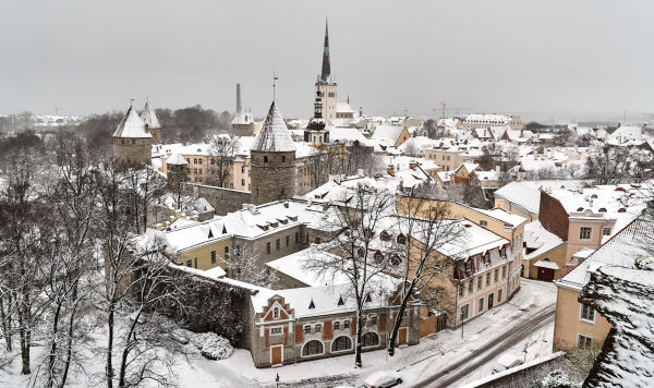 Зимний Таллин. Вид на город  со смотровой площадки Вышгорода