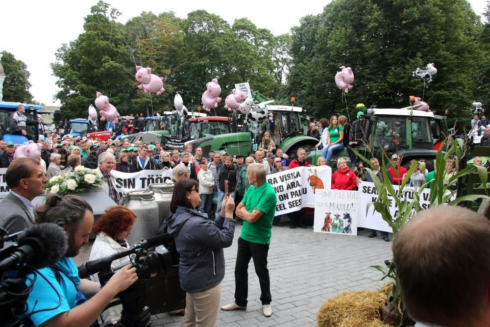 Эстонские фермеры протестуют в Таллине