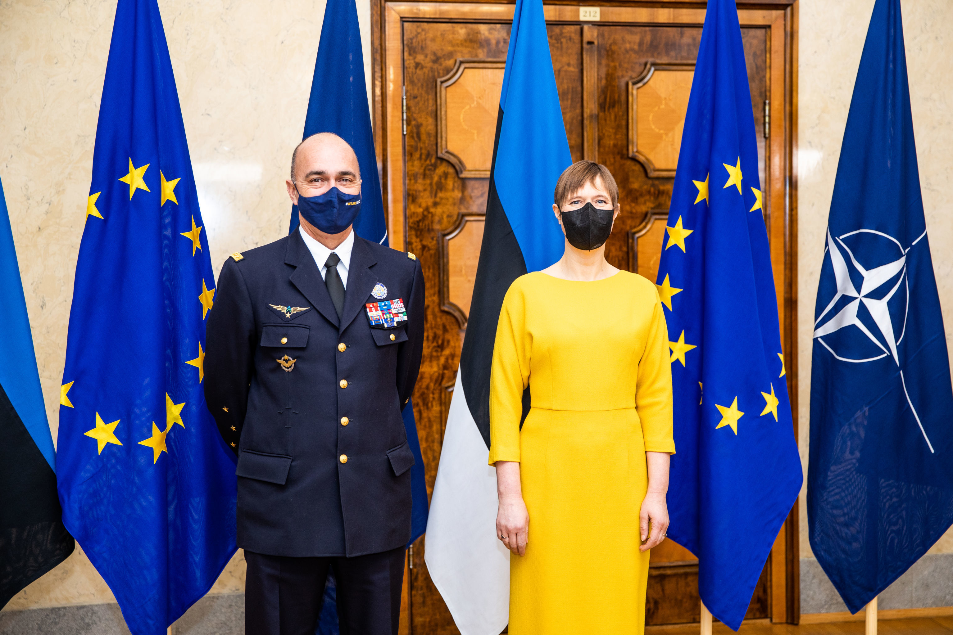 Главнокомандующий Командования НАТО по трансформации генерал Андре Ланата на встрече с президентом Керсти Кальюлайд, 12 февраля 2021