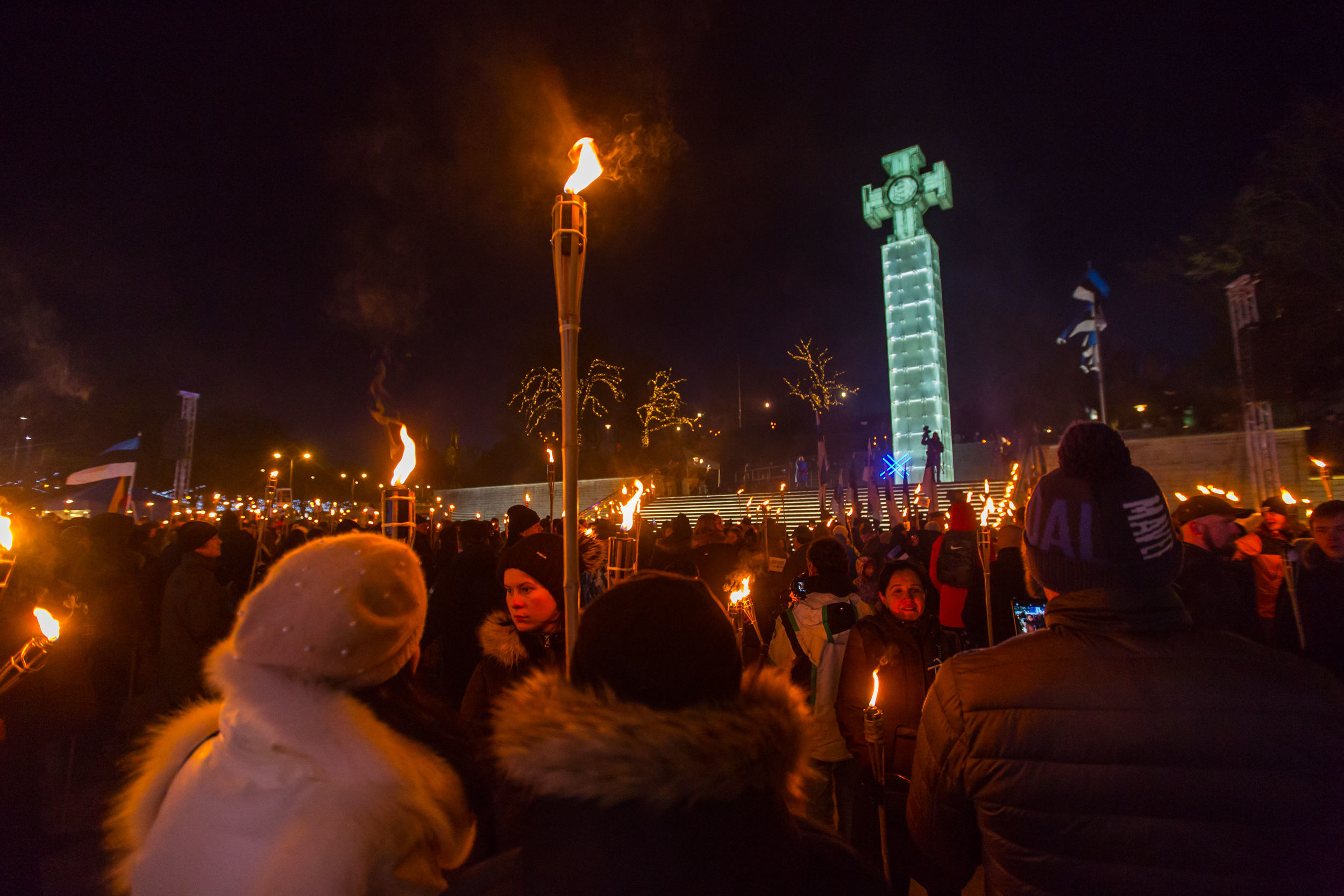 Факельное шествие в Таллине, 24 февраля 2020
