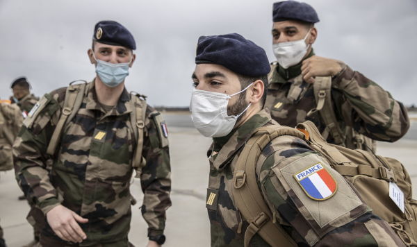 Военнослужащие НАТО контингента Франции прибыли в город Тапа, Эстония, 9 марта 2021