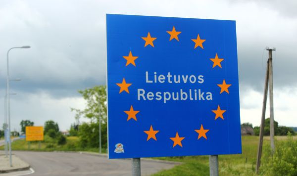 Знак на литовской границе