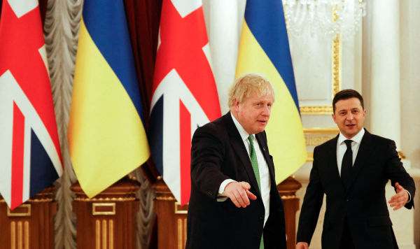 Премьер-министр Великобритании Борис Джонсон и президент Украины Владимир Зеленский, Киев, 1 февраля 2022