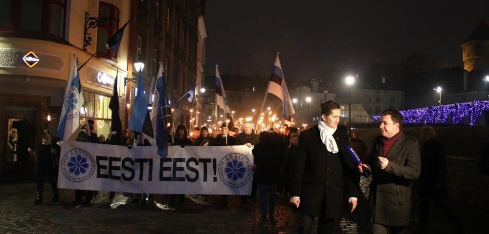 Факельное шествие националистов в Таллине