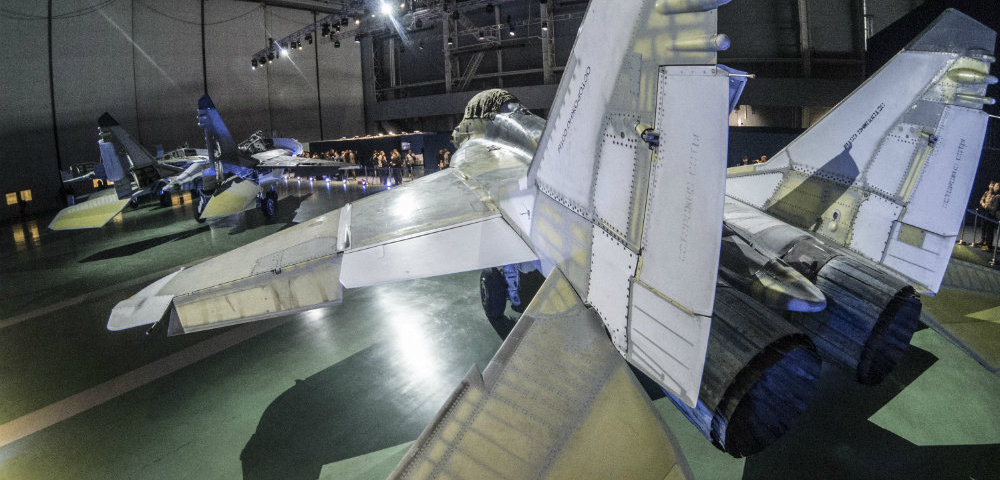 Авиационный комплекс МиГ-35 на презентации на территории Производственного комплекса № 1 АО "РСК “МиГ” в Луховицах Московской области.
