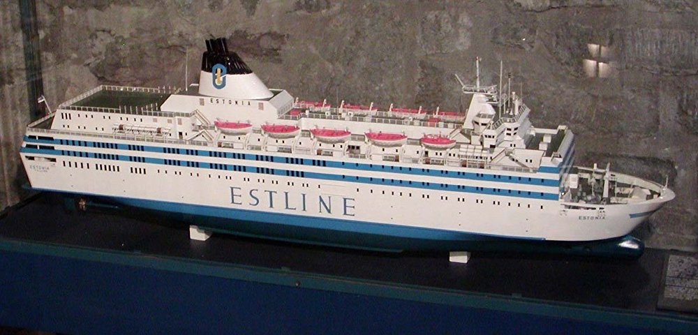 Модель MS Estonia в морском музее в Таллинне