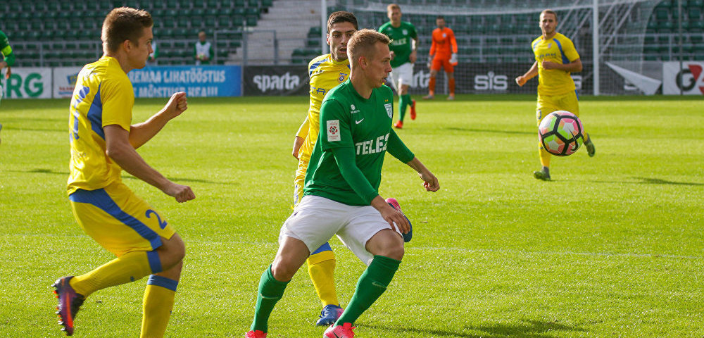 Момент игры FC Flora - NK Domžale, архивное фото