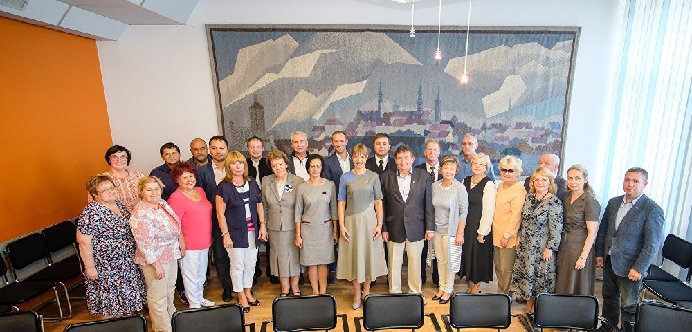 Президент Эстонии Керсти Кальюлайд с визитом в городе Нарва