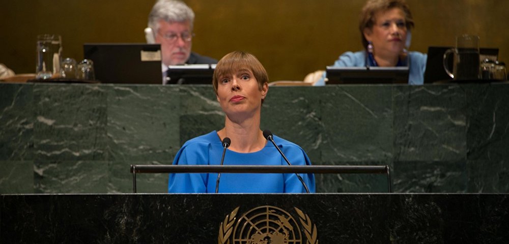 Президент Эстонии Керсти Кальюлайд на сессии Генассамблеи (ГА) ООН