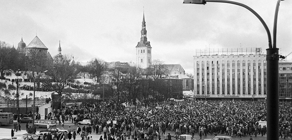 Демонстрация в Таллине, 1991 год