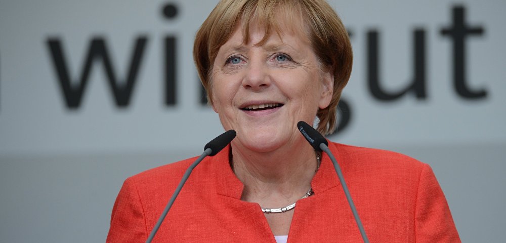 Предвыборное выступление А. Меркель в Мюнстере