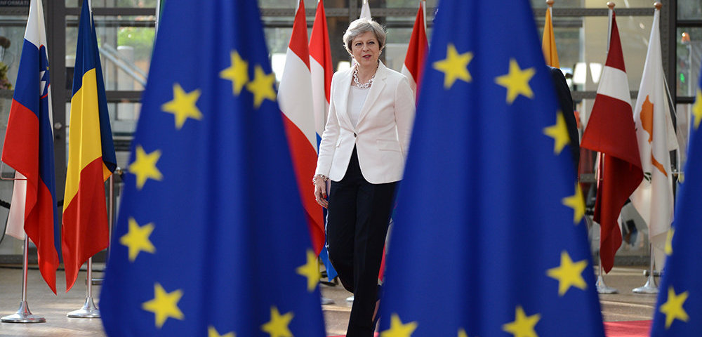Премьер-министр Великобритании Тереза Мэй на саммите государств и правительств стран-участниц Европейского союза в Брюсселе.