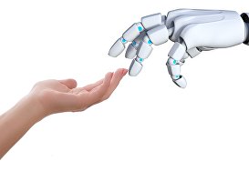 Рука человека и робота