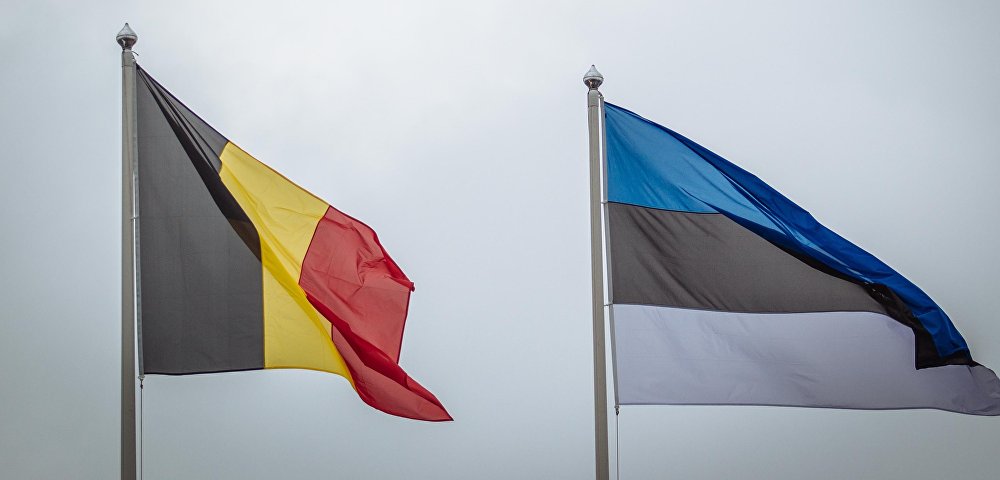 Флаги Бельгии и Эстонии