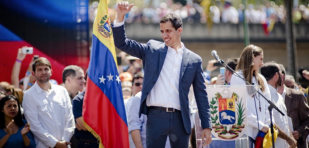 Акция в поддержку лидера оппозиции Х. Гуаидо в Каракасе