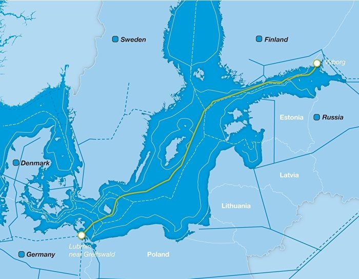 Схема газопровода "Северный поток"
