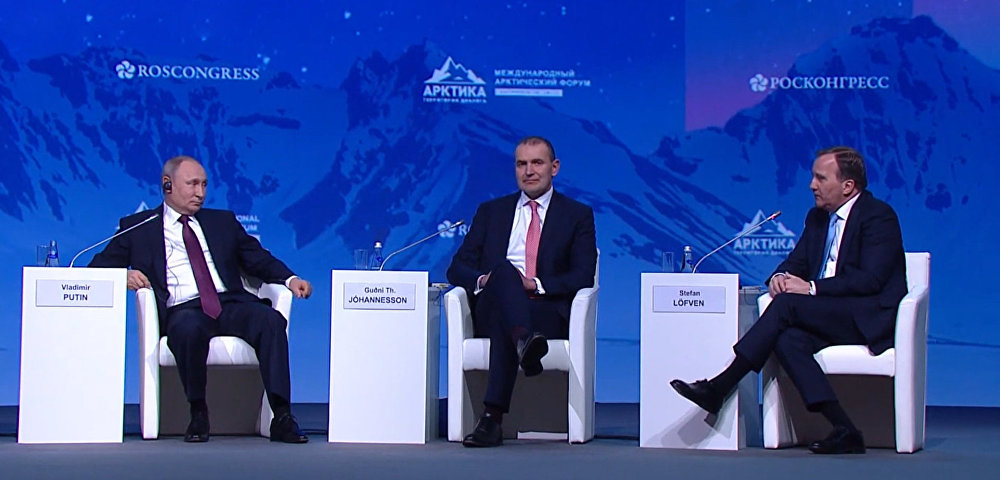 Путин и премьер-министр Швеции процитировали Пушкина на Арктическом форуме 