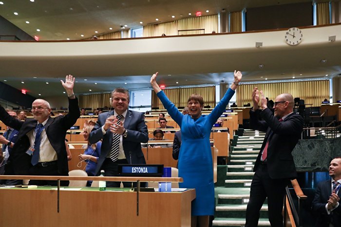 Президент Эстонии Керсти Кальюлайд на Генеральной Ассамблее ООН, 7 июня 2019
