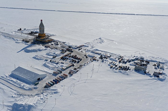 Буровая установка "Арктика" на Южно-Тамбейском газовом месторождении в Ямало-Ненецком автономном округе.