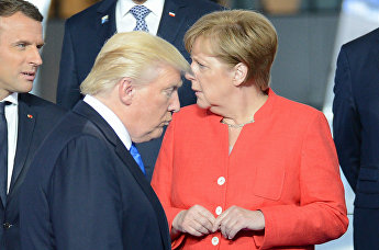 Президент США Дональд Трамп, канцлер Германии Ангела Меркель