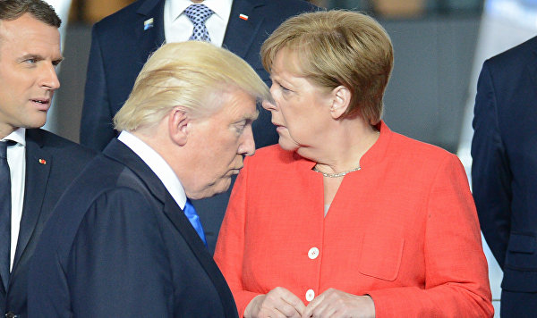 Президент США Дональд Трамп, канцлер Германии Ангела Меркель