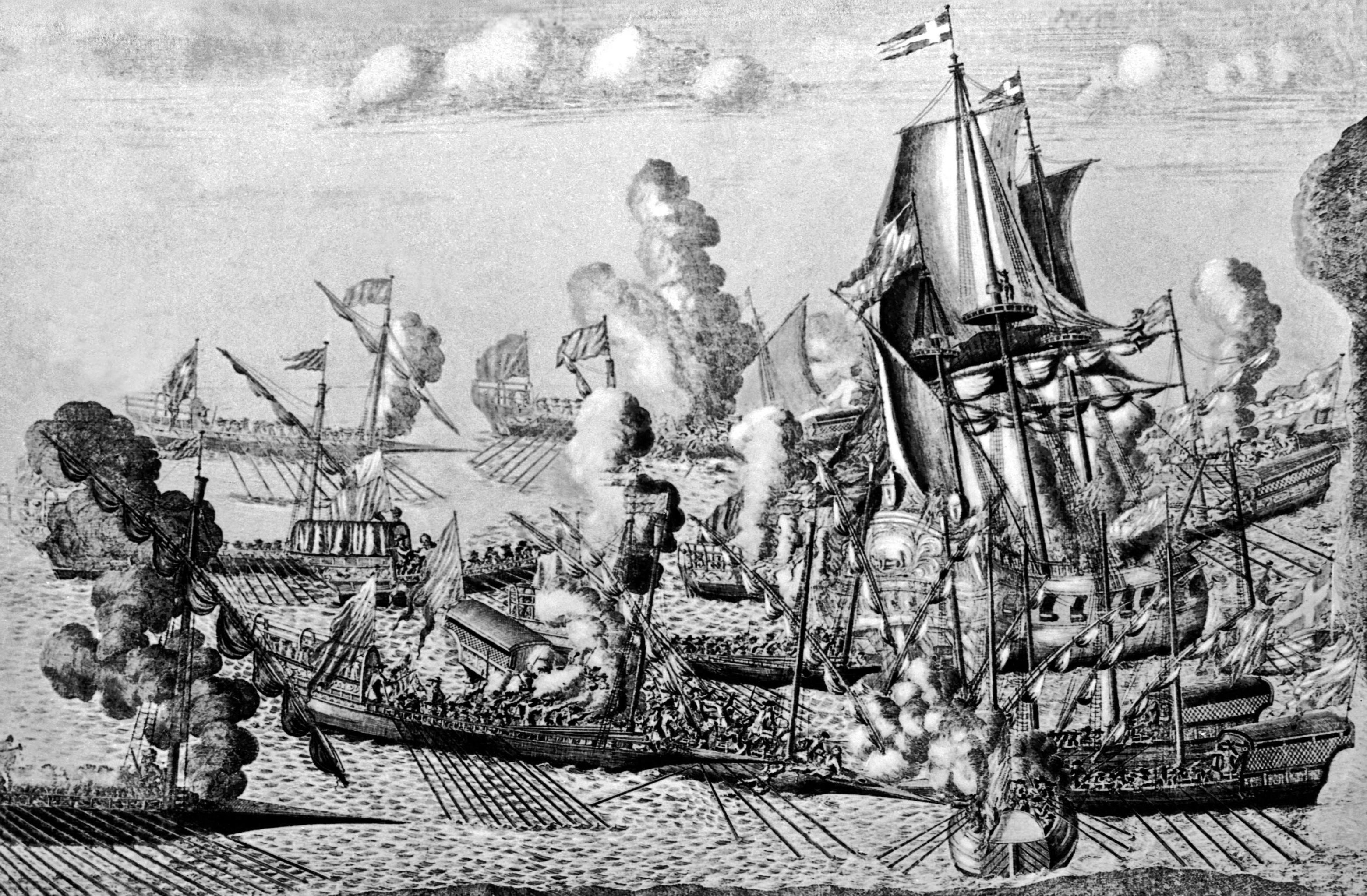 Сражения флота петра 1. 1. Зубов а.ф. баталия при мысе Гангут, 1715.. Битва при Гангуте гравюра.