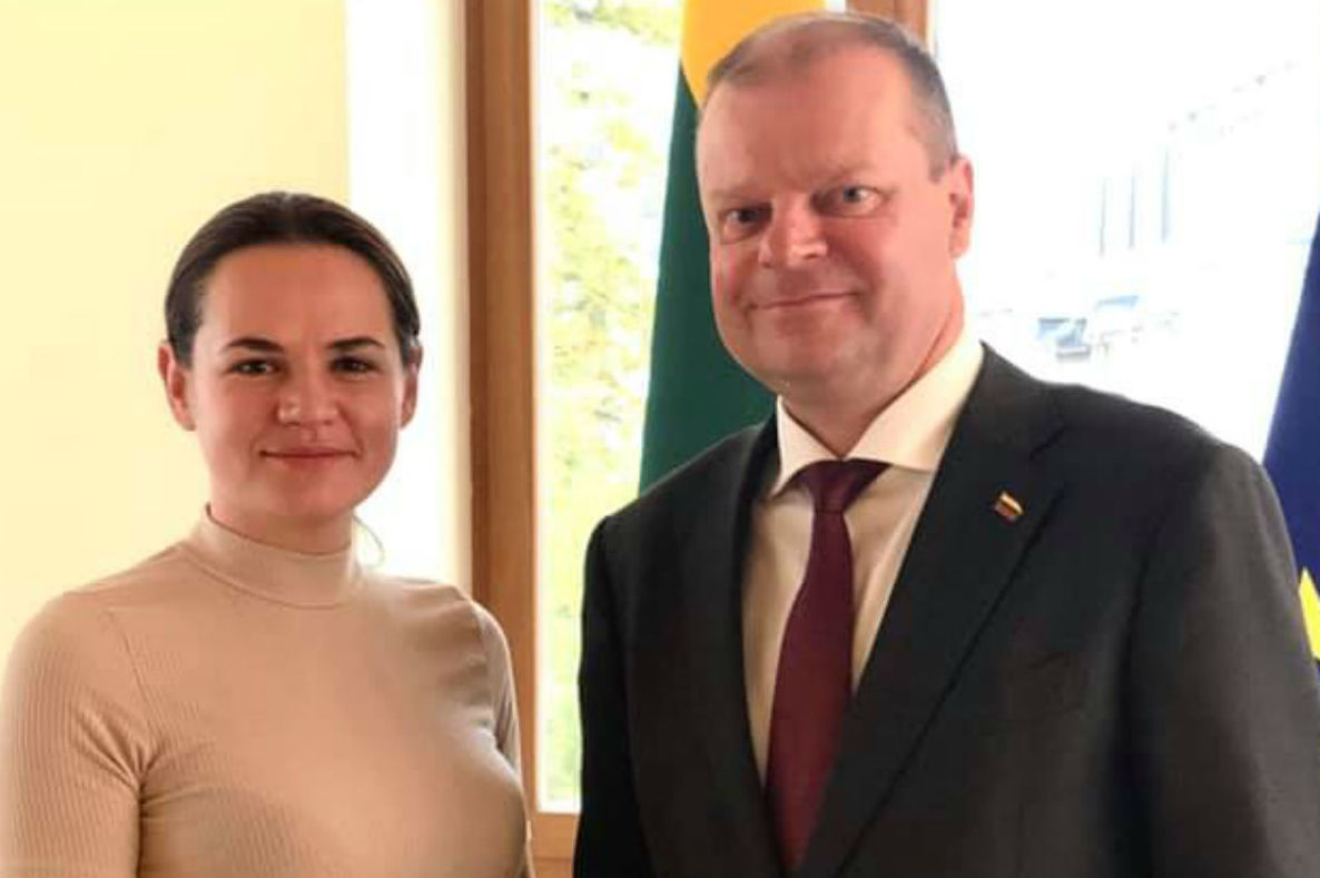 Премьер-министр Литвы Саулюс Сквернялис встретился с экс-кандидатом в президенты Беларуси Светланой Тихановской